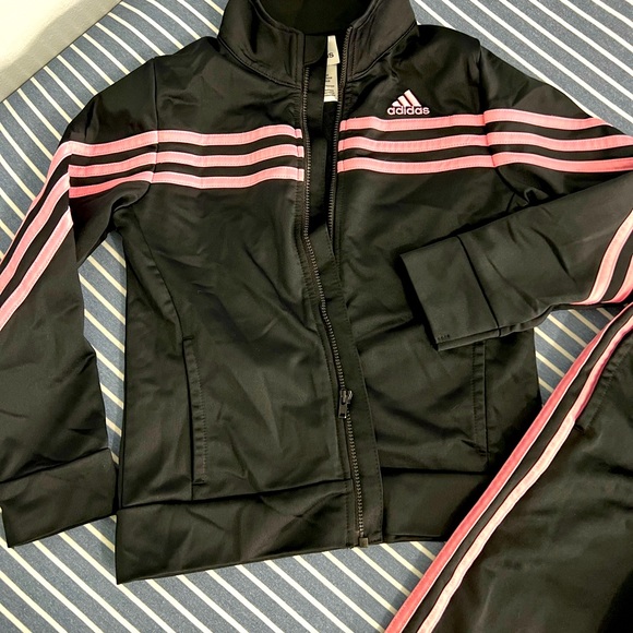 adidas Other - Adidas Black And Pink Stripe Tracksuit Sizes (6X)